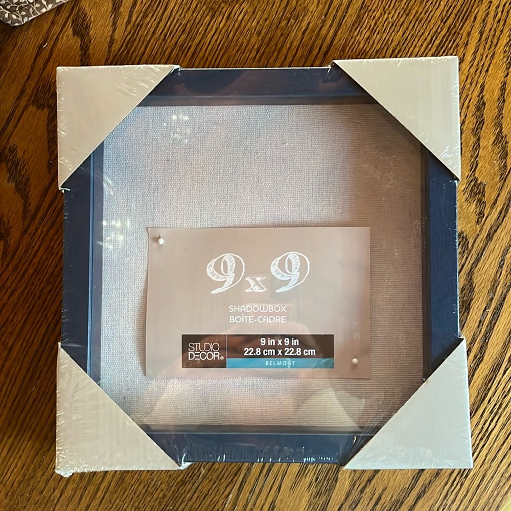 9 x  9 shadowbox picture frame new sapphire, marine, navy blue